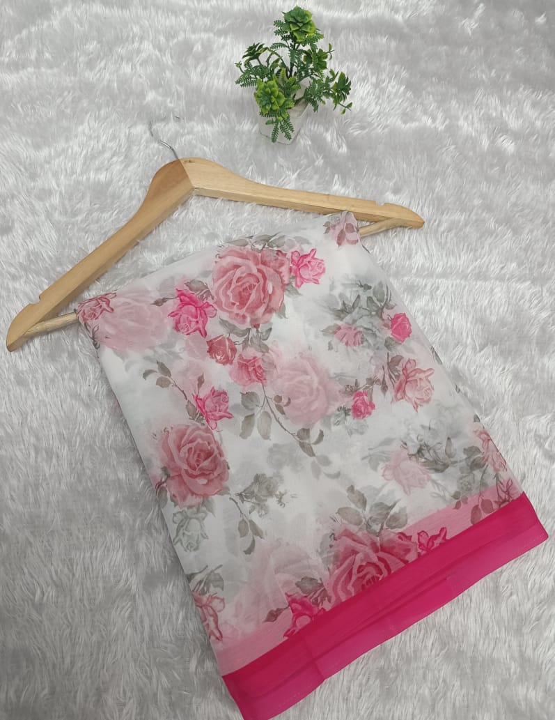 VK 4186 Soft Georgette Printed Sarees Wholesale Shop In Surat